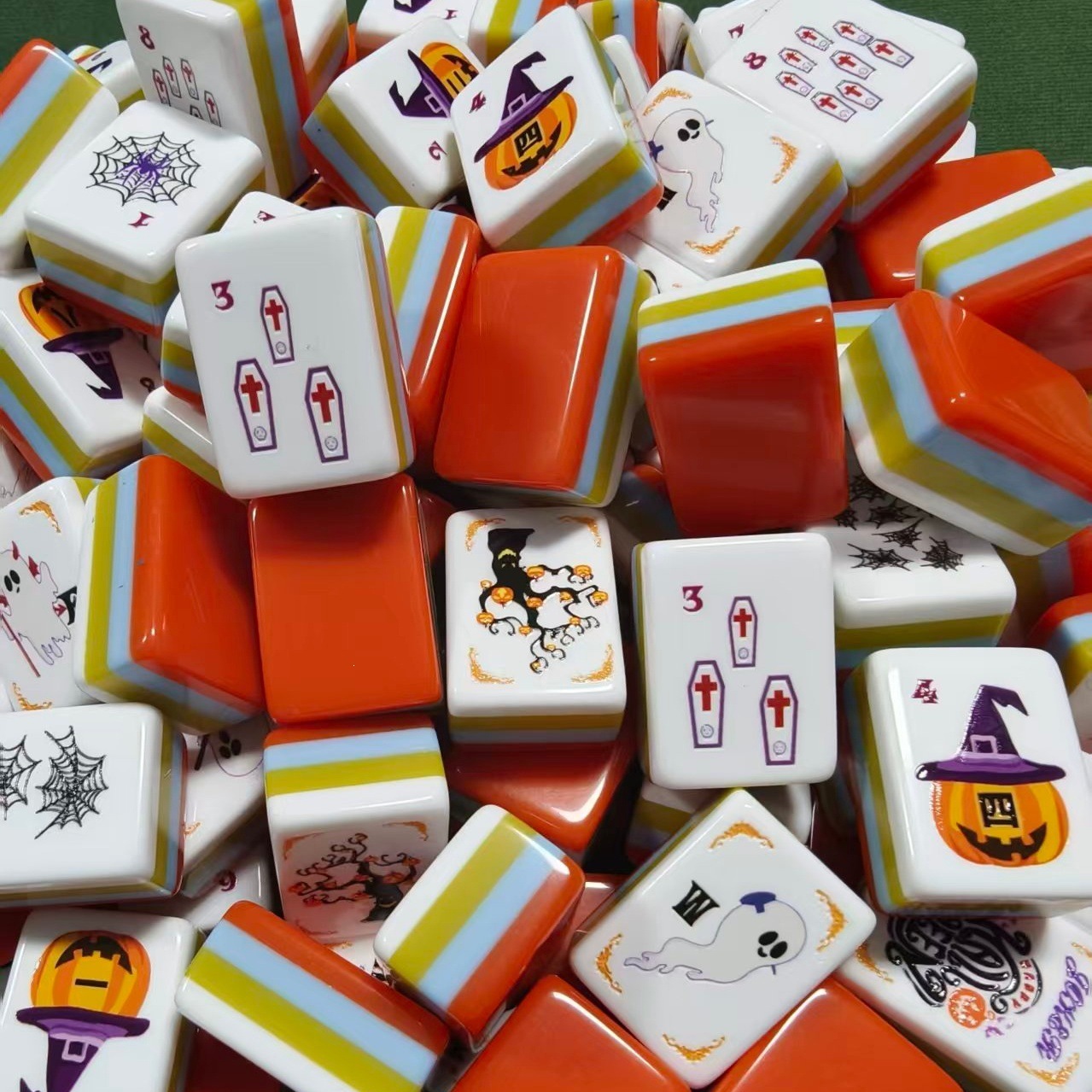 Board Game Web - Cadılar Bayramı Temalı Amerikan Mahjong Seti,